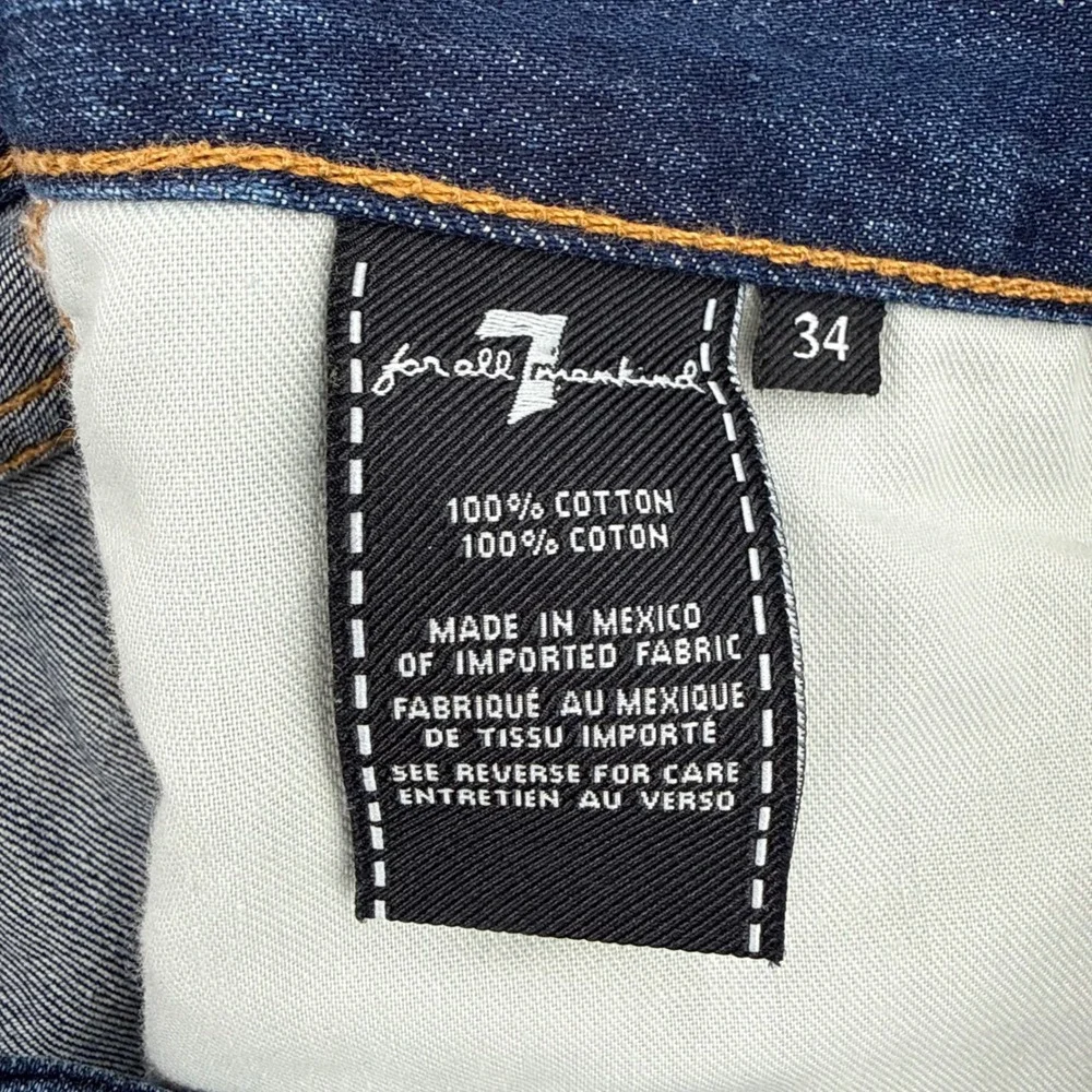7 For All Mankind Standard Mens Sz 34 Straight Leg Jeans Classic Dark Wash Blue